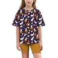 thumbnail image 6 of Piuwrlz Kids Short Sets Boys Girls Summer Outfit Set Loose T-Shirt and Shorts Set Brown Size 8 Years, 6 of 9