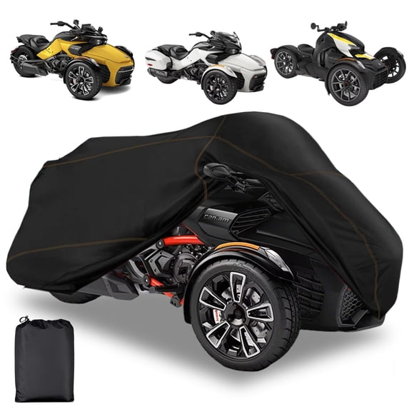 QYMOTO Spyder F3 Full Cover Ryker Cover Waterproof Compatible with Can Am Spyder F3-S/F3-T Ryker 600 900 Sport Rally 420D Heavy Duty Waterp