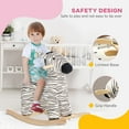 thumbnail image 4 of Qaba Rocking Horse, Kids Rocking Animal, Zebra Shaped Ride on Horse with Realistic Sound for Boys & Girls 2-4 Years, Black, 4 of 9