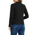 thumbnail image 3 of INSPIRE CHIC Linen Blazer for Women's Notch Lapel One Button Suit Jackets S Black, 3 of 6