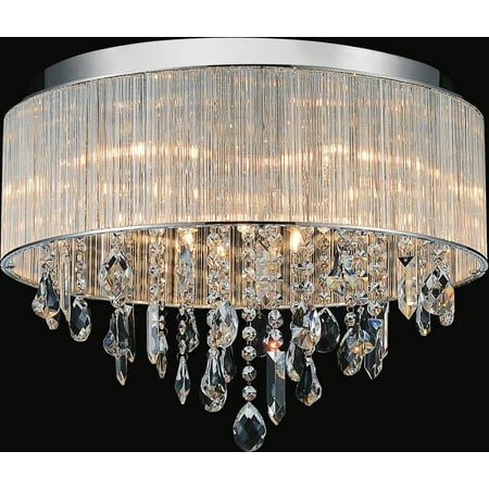 

9 Light Drum Shade Flush Mount with Chrome finish
