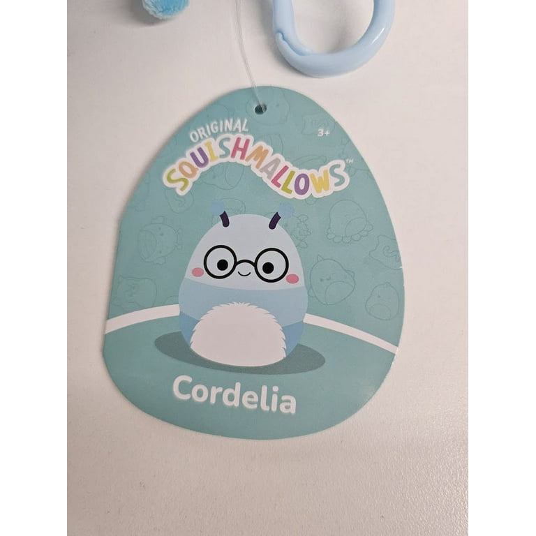 Squishmallows Official Kellytoys Plush 3.5 Inch Cordelia the Blue  Caterpillar Clip-On Soft Stuffed Toy 