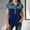 Blue, variant on Pretxorve Kids Girls Summer T Shirt Lapel Short Sleeve Print Denim Splicing Button Embellishment Casual Top Sizes 4-15Y