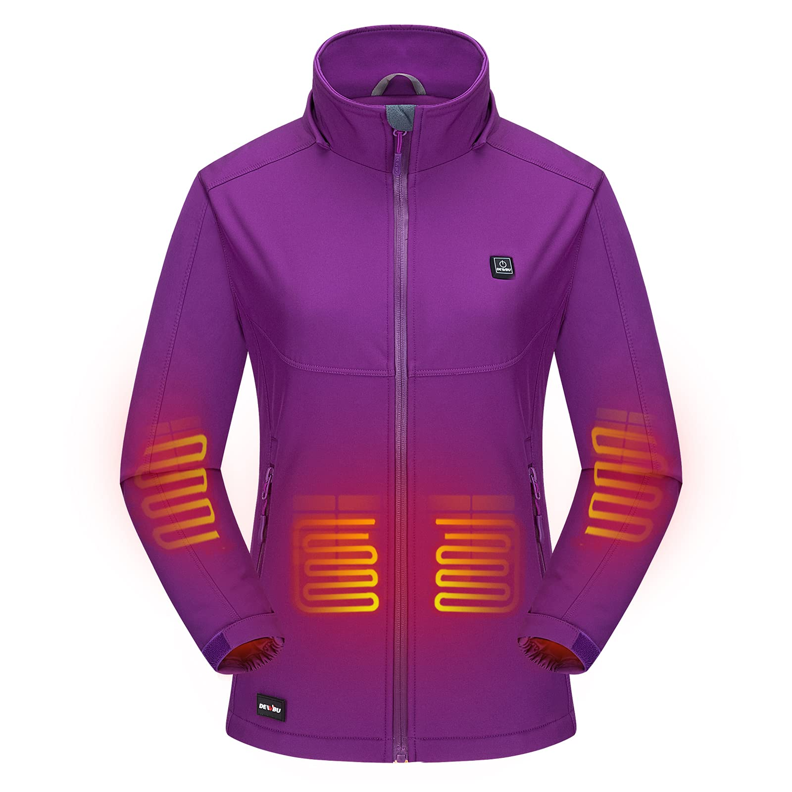 DEWBU Soft Shell Heated Jacket for Women with 12V Battery Pack and