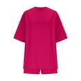 thumbnail image 6 of Moxiu Two Piece Outfits for Women Lounge Set Summer Casual Oversized Tshirts Biker Shorts Matching Airport Travel Loungewear 2025 Hot Pink,L, 6 of 8