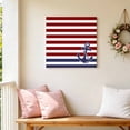 thumbnail image 5 of Canvas Wall Art Blue Anchor Canvas Art Print Costal Red White Blue Stripes Background Pictures Wall Decor for Living Room Bedroom Artwork Decorations Stretched Framed Ready to Hang 8"x8", 5 of 9