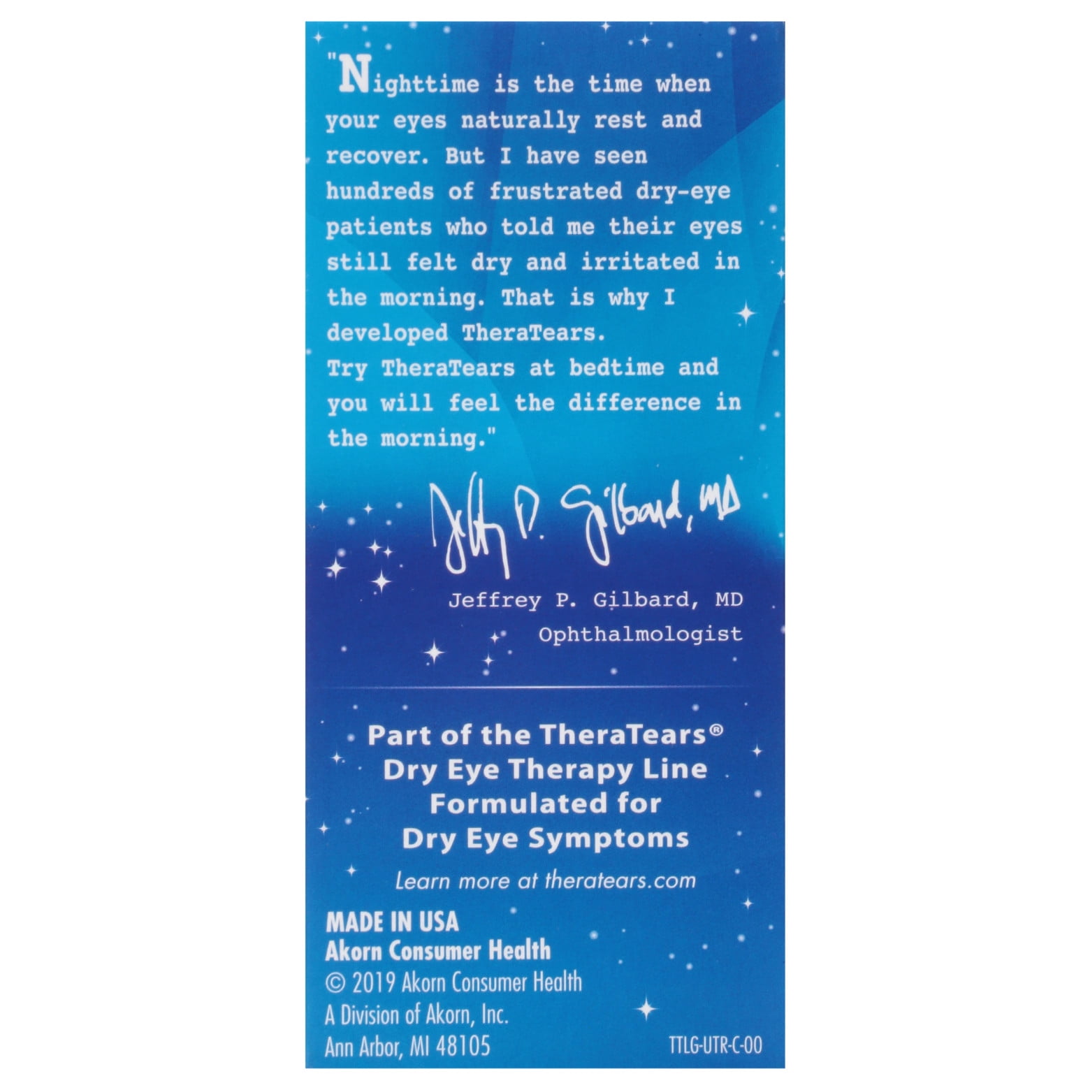 Buy TheraTears Liquid Gel Nighttime Lubricating Eye Drops, SingleUse