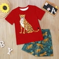 thumbnail image 2 of Zshosam Pyjama Garçon Unisexe-Bébé à Manches Courtes 2 Pcs Taille 2T 3T, (Rouge 2-3 Ans), 2 of 5