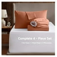 thumbnail image 2 of Full Size Sheet Sets - 4 Piece Full Size Sheets, Deep Pocket, Hotel Luxury, Extra Soft, Breathable and Cooling, Rust Bed Sheets for Full Size Mattress, 2 of 9