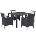 thumbnail image 2 of Modway Convene 5 Piece Outdoor Patio Dining Set in Espresso White, 2 of 7