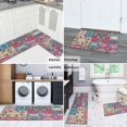 thumbnail image 6 of Bohemian Purple Square Pattern Kitchen Rugs and Mats Sets Of 2,Kitchen Decoration Rugs,Rubber Backing Non-Slip Floor Mat for Sink Washable Waterproof Laundry Room Runner Rugs, 6 of 7
