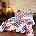 thumbnail image 3 of Manfei Watercolor Bow Twin Bedding, Patriotic Stars Pattern Bedding Comforter Set, Red White Blue, Reversible 7-Piece, 3 of 6