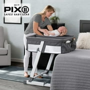 Delta Grey Bedside Baby Bassinet Bedside Sleeper For Twins