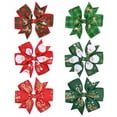 thumbnail image 2 of Clips de lazo de pelo de Navidad, horquillas de lazo de pelo de pinza de cocodrilo de cinta hecha a mano para Navidad kaili Sencillez, 2 of 3
