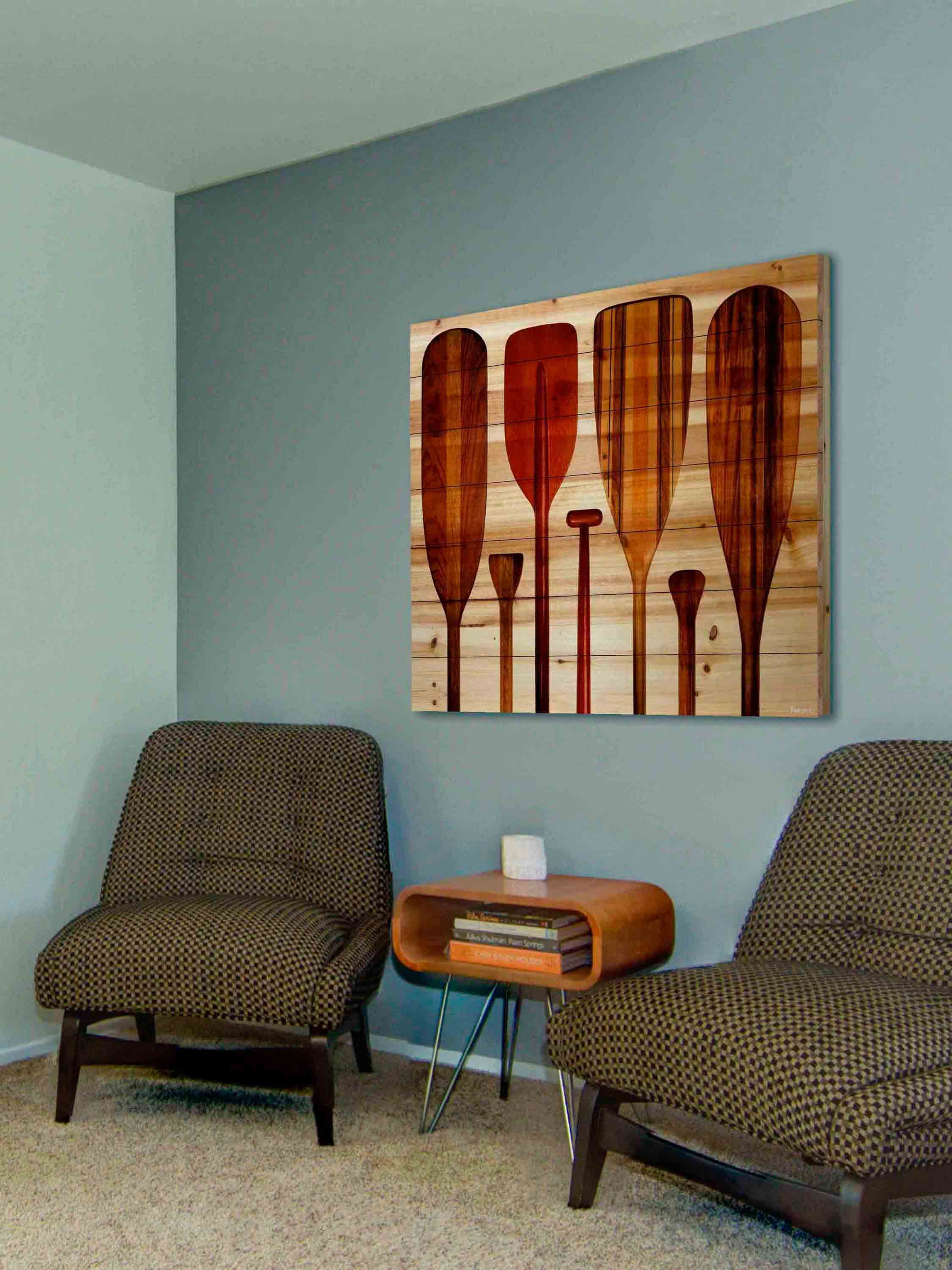 Parvez Taj Paddles Pinewood Wall Art, 18" x 18"
