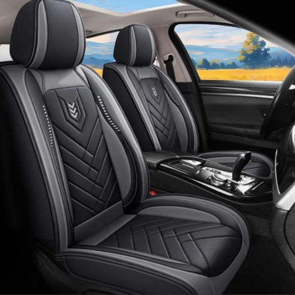 Fit for Honda CR-V 2015-2025 Seat Covers - Full Set Waterproof Leather Car Seat Covers Compatible Airbag(5 Seat,Black)