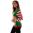 thumbnail image 2 of #followme Womens Ugly Christmas Sweater - Sweaters for Women (Green - Gingerbread Girl, Large), 2 of 3