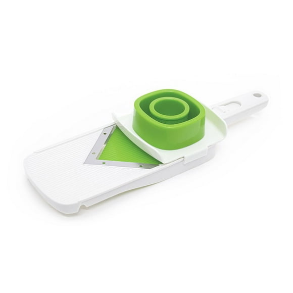 Starfrit Mandoline À Main Avec Lame En V, Épaisseur Ajustable, Base Antidérapante, Ouverture Auto-Alimentée Sécuritaire, Garde De Sécurité, Va Au Lave-Vaisselle, Pour Fruits Et Légumes
