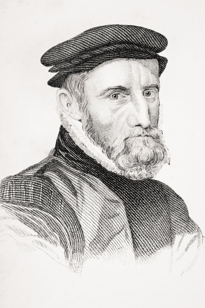 Sir Thomas Gresham 151819-1579 English Merchant Financier And Founder Of The Royal Exchange From Old Englands Worthies By Lord Brougham And Others Published London Circa 1880s Canvas Art - Ken Welsh