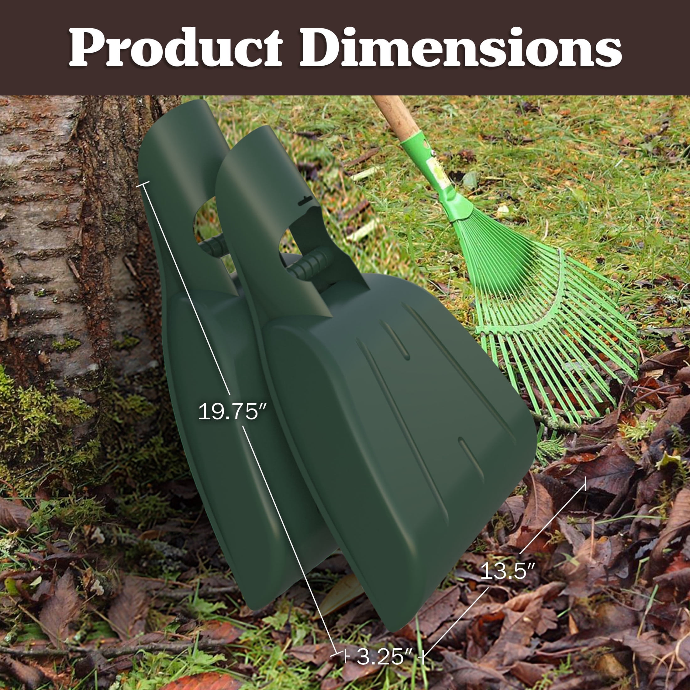 Pure Garden Leaf Scoops Hand Rakes - Grabber Tool for Yard Work (Green)