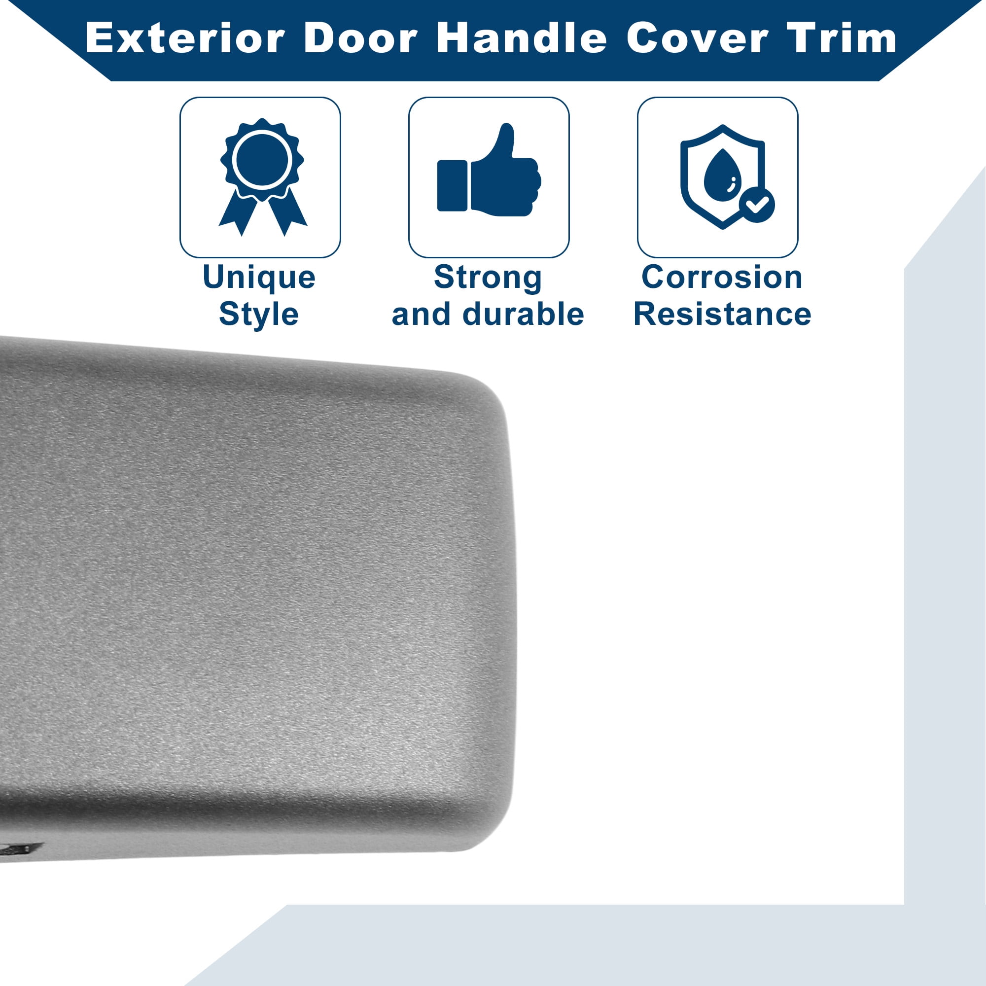 Unique Bargains Exterior Door Handle Cover Trim Matte Gray for Land Rover LR4