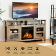 thumbnail image 5 of Gymax 58'' Fireplace TV Stand W/18'' 1500W Electric Fireplace up to 65'' Grey, 5 of 10