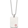thumbnail image 3 of Stainless Steel Polished With Red Enamel Medical Id 24In Necklace (24 X 25) Made In China srn899-24, 3 of 5
