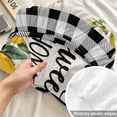 thumbnail image 4 of Twin Sze Fitted Sheet Set - Summer Lemon 2 Piece Bedding Sets 16" Deep Pocket Fitted Sheet with 1 Pillowcase, Farmhouse Black Check Plaid Vintage Brushed Microfiber Hotel Luxury Bed Sheets, 4 of 9