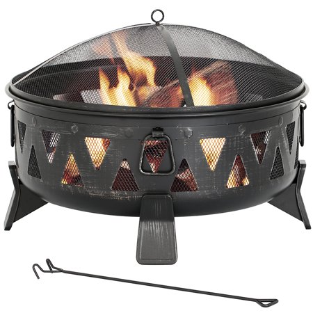 HEATMAXX 30" Round Wood-Burning Steel Fire Pit