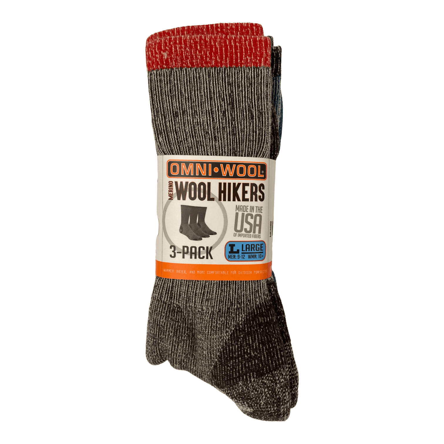Omni Wool Unisex Merino Wool Multi-Sport Warm Hikers Hunting Socks, 3 ...