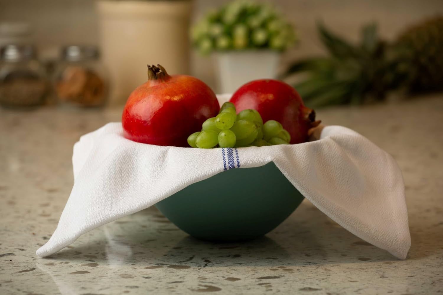 Kitchen Towels Set - 100% Pure Cotton Dish Towels for Kitchen, Super Absorbent Kitchen Hand Towel, Blue Tea Towels, Soft & Durable Dish Cloths, Pack of 12 – 15”x25”, Blue Stripe