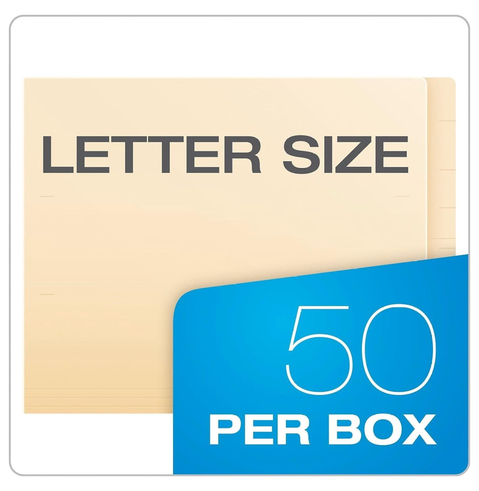 Manila Folders Letter Size - 50 Pack End Tab File Folders, 2 Fasteners, Straight Cut, Manila, Legal/Letter File Organization for Home, Office, School