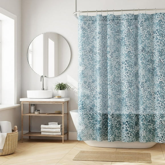 Hometrends Decorative Fabric Shower Curtain with Botanical Designs, Assorted Styles and Colors