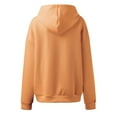 thumbnail image 5 of Daznico Sweatshirt for Women - Womens Hoodie with Loose Pullover Long Sleeve Spliced with String Pocket Hoodie Sweater, Hooded Sweatshirt Women,Color:Orange Size:S, 5 of 5