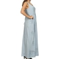 thumbnail image 4 of Sakkas Stella Long Tank Top Adjustable Caftan Corset Dress With Embroidery - SkyBlue - 1X/2X, 4 of 4