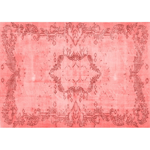 Ahgly Company Indoor Rectangle Abstract Red Contemporary Area Rugs, 5' x 8'