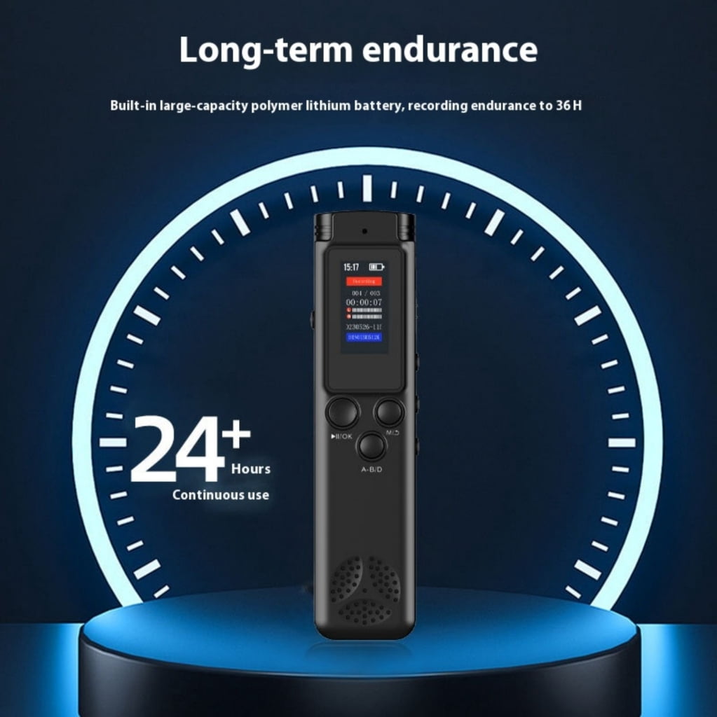 Voice Activated 32GB Digital Recorder with Color Screen Feature Noise Reduction for Lectures Meetings Interviews