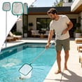 thumbnail image 1 of MTBLYS Red de limpieza para piscinas con mango telescópico de 5 secciones | Poste de aluminio empalmado desmontable | Red skimmer de malla fina y duradera | Alcance extralargo de 150 cm, 1 of 8