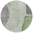 thumbnail image 5 of 8' Olive Green And Gray Round Abstract Washable Indoor Outdoor Area Rug, 5 of 5