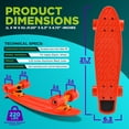 thumbnail image 7 of Hurtle 6'' PP Deck Complete Double Kick Skateboard Mini Cruiser W/ 3.25" Aluminum Alloy Truck, Red, 7 of 7
