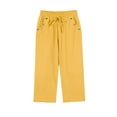 thumbnail image 4 of Plebaso Casual Capri Pants for Women Elastic Waist Wide Leg Cropped Trousers Drawstring with Pockets, 4 of 5