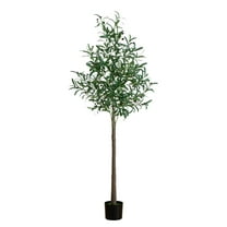 Nearly Natural 6ft. Lighted Artificial Olive Tree with 300 Warm White LED Lights