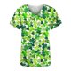 thumbnail image 4 of Fiudx Liquidación de Ahorros de Verano Blusa de Manga Corta con Cuello En V para Mujer, Blusa con Bolsillos Estampados para El Día de San Patricio, Enfermería, 4 of 5