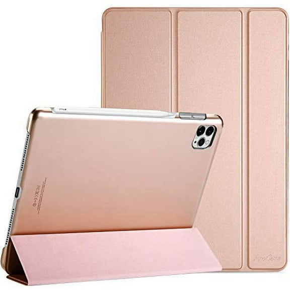 ProCase iPad Pro 12.9 Case 2022 / 2021 / 2020 / 2018, Slim Stand Hard Back Shell Smart Cover for iPad Pro 12.9 Inch 6th Generation 2022 / 5th Gen 2021 / 4th Gen 2020 / 3rd Gen 2018 -Rosegold