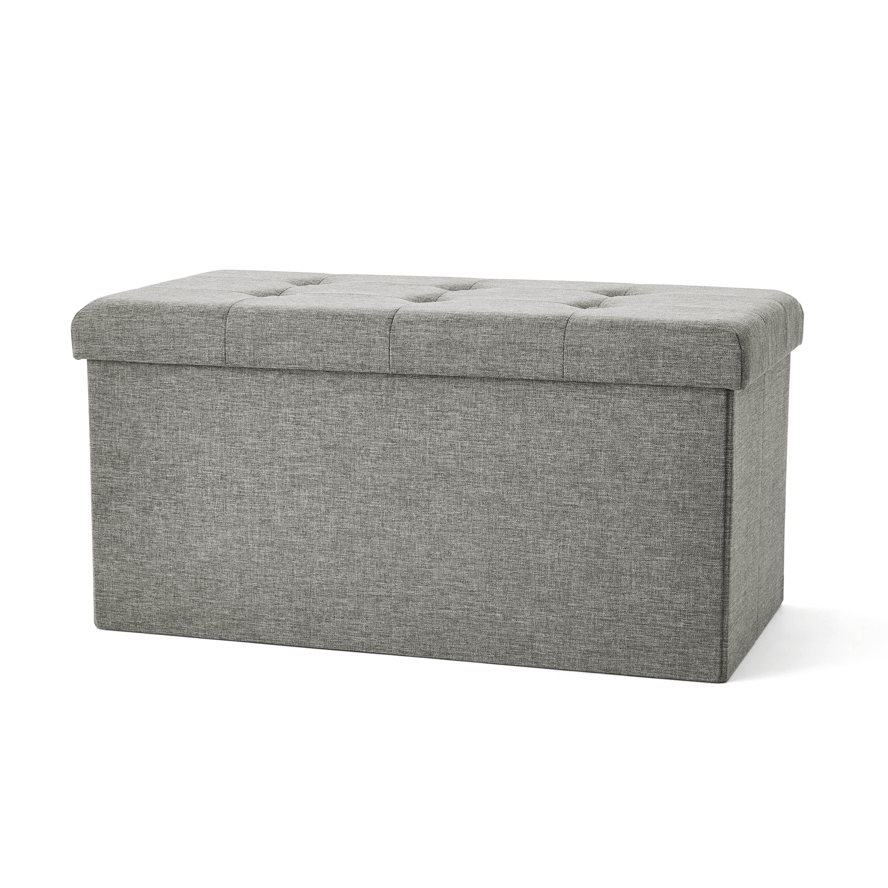 Mainstays 30" Collapsible Storage Ottoman, Charcoal Gray