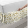 thumbnail image 2 of Floral Bed Skirt, Spring Season Nature Illustration with Monochrome Flowers and Foliage Leaves, Elastic Bedskirt Dust Ruffle Wrap Around for Bedding Decor, 4 Sizes, Earth Yellow White, by Ambesonne, 2 of 2