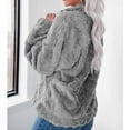 thumbnail image 4 of GigrtiJin Women's Oversized Plush Thick Warm Jackets Long Sleeves 1/4 Zipper Lapel Fleece Solid Color Loose Tops, 4 of 5
