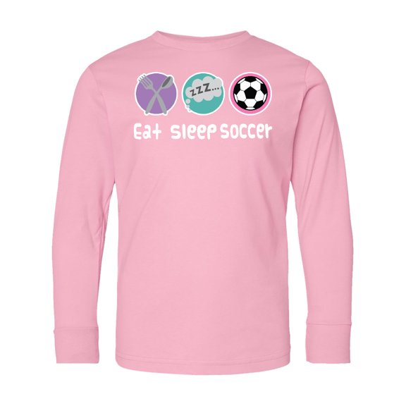 Inktastic Eat Sleep Soccer Team Player Long Sleeve Youth T-Shirt