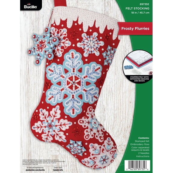 Bucilla Frosty Flurries 18 in Felt Applique Stocking Kit