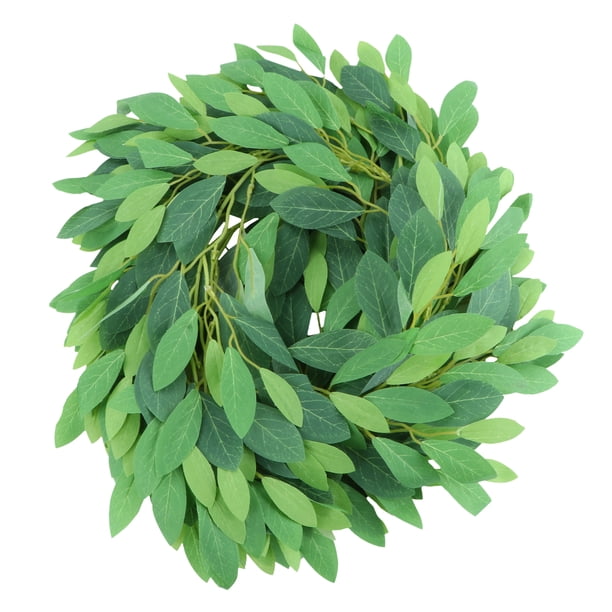 1 pieza de decoración de hojas de vides de plantas artificiales hojas de rododendro colgantes para decoración de bodas y fiestas en el hogar (verde)